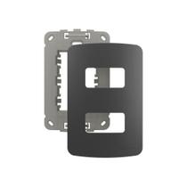 Placa com Suporte MarGirius B3 Colors 4x2 para 2 Módulos Horizontais Grafite Placa com Suporte MarGirius B3 Colors 4x2 para 2 Módulos Horizontais Grafite