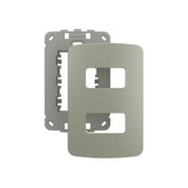 Placa com Suporte MarGirius B3 Colors 4x2 para 2 Módulos Horizontais Pérola Placa com Suporte MarGirius B3 Colors 4x2 para 2 Módulos Horizontais Pérola