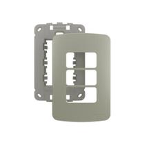 Placa Com Suporte Margirius B3 Colors 4x2 Para 3 Módulos Horizontais Pérola Placa Com Suporte Margirius B3 Colors 4x2 Para 3 Módulos Horizontais Pérola