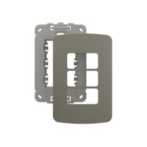 Placa Com Suporte Margirius B3 Colors 4X2 Para 3 Módulos Placa Com Suporte Margirius B3 Colors 4X2 Para 3 Módulos