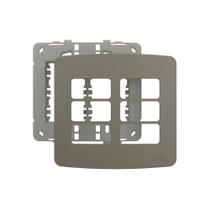 Placa Com Suporte Margirius B3 Colors 4x4 Para 6 Módulos Horizontais Argila Placa Com Suporte Margirius B3 Colors 4x4 Para 6 Módulos Horizontais Argila
