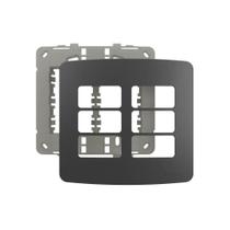 Placa com Suporte MarGirius B3 Colors 4x4 para 6 Módulos Horizontais Grafite Placa com Suporte MarGirius B3 Colors 4x4 para 6 Módulos Horizontais Grafite