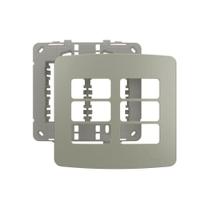 Placa Com Suporte Margirius B3 Colors 4x4 Para 6 Módulos Horizontais Pérola Placa Com Suporte Margirius B3 Colors 4x4 Para 6 Módulos Horizontais Pérola