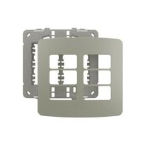 Placa com Suporte MarGirius B3 Colors 4x4 para 6 Módulos Horizontais Pérola Placa com Suporte MarGirius B3 Colors 4x4 para 6 Módulos Horizontais Pérola