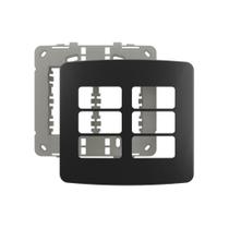 Placa com Suporte MarGirius B3 Colors 4x4 para 6 Módulos Horizontais Preto Ebony Placa com Suporte MarGirius B3 Colors 4x4 para 6 Módulos Horizontais Preto Ebony