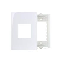 Placa Com Suporte Margirius Sleek 4x2 Para 2 Módulos Horizontais Branca Placa Com Suporte Margirius Sleek 4x2 Para 2 Módulos Horizontais Branca