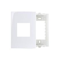 Placa com Suporte MarGirius Sleek 4x2 para 2 Módulos Horizontais Branca Placa com Suporte MarGirius Sleek 4x2 para 2 Módulos Horizontais Branca