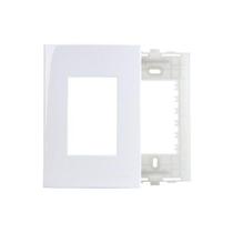 Placa Com Suporte Margirius Sleek 4x2 Para 3 Módulos Horizontais Branca