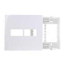 Placa Com Suporte Margirius Sleek 4x4 Para 2 Módulos Horizontais Branca Placa Com Suporte Margirius Sleek 4x4 Para 2 Módulos Horizontais Branca