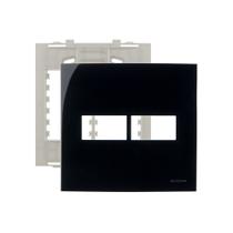 Placa com Suporte MarGirius Sleek 4x4 para 2 Módulos Horizontais Preto Ebony Placa com Suporte MarGirius Sleek 4x4 para 2 Módulos Horizontais Preto Ebony