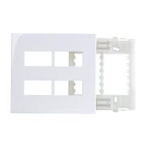 Placa Com Suporte Margirius Sleek 4x4 Para 4 Módulos Horizontais Distanciados Branca Placa Com Suporte Margirius Sleek 4x4 Para 4 Módulos Horizontais Distanciados Branca