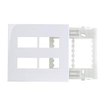 Placa com Suporte MarGirius Sleek 4x4 para 4 Módulos Horizontais Distanciados Branca Placa com Suporte MarGirius Sleek 4x4 para 4 Módulos Horizontais Distanciados Branca