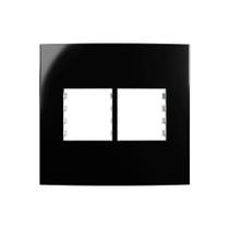 Placa Com Suporte Margirius Sleek 4x4 Para 4 Módulos Horizontais Preto Ebony Placa Com Suporte Margirius Sleek 4x4 Para 4 Módulos Horizontais Preto Ebony