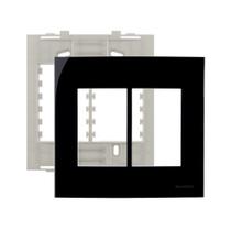 Placa com Suporte MarGirius Sleek 4x4 para 6 Módulos Horizontais Preto Ebony Placa com Suporte MarGirius Sleek 4x4 para 6 Módulos Horizontais Preto Ebony