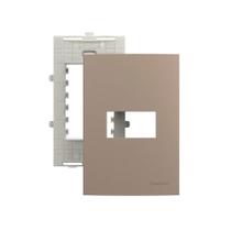 Placa Com Suporte Margirius Sleek Colors 4x2 Para 1 Módulo Horizontal Argila
