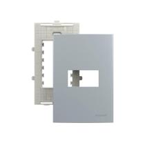 Placa Com Suporte Margirius Sleek Colors 4x2 Para 1 Módulo Horizontal Cinza Placa Com Suporte Margirius Sleek Colors 4x2 Para 1 Módulo Horizontal Cinza
