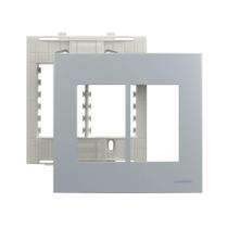 Placa Com Suporte Margirius Sleek Colors 4x4 Para 6 Módulos Horizontais Cinza Placa Com Suporte Margirius Sleek Colors 4x4 Para 6 Módulos Horizontais Cinza
