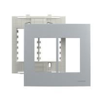 Placa com Suporte MarGirius Sleek Colors 4x4 para 6 Módulos Horizontais Cinza Placa com Suporte MarGirius Sleek Colors 4x4 para 6 Módulos Horizontais Cinza
