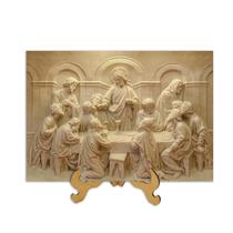 Placa com tema Religioso com suporte de mesa Última Santa Ceia do Senhor 30cm Placa com tema Religioso com suporte de mesa Última Santa Ceia do Senhor 30cm