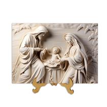 Placa com tema Religioso com suporte de mesa Última Santa Ceia do Senhor 30cm