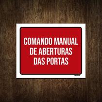 Placa Comando Manual Aberturas Das Portas 27X35