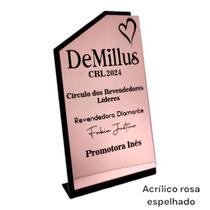 PLACA COMEMORAÇÃO/ HOMENAGEM EM ACRÍLICO ESPELHADO - 12 x 18 cm PERSONALIZÁVEL -UNIDADE-