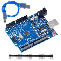Placa Compatível Arduíno Uno R3 Atmega328 Smd Com Cabo Pino