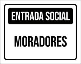 Placa Condomínio Entrada Social Moradores 27X35 Placa Condomínio Entrada Social Moradores 27X35