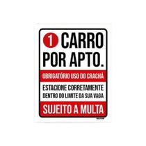 Placa Condominio Garagem 1 Carro Por Apartamento 27X35 Placa Condominio Garagem 1 Carro Por Apartamento 27X35