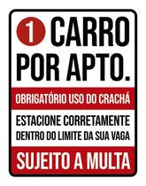 Placa Condominio Garagem 1 Carro Por Apartamento 27X35