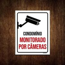 Placa Condomínio Monitorado Câmeras Ml3778 18X23