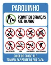 Placa Condomínio Parquinho Cuide Do Clube 18X23 Placa Condomínio Parquinho Cuide Do Clube 18X23
