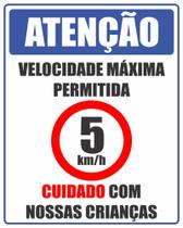 Placa Condomínio Velocidade Maxima 5 Kmh 40x50cm