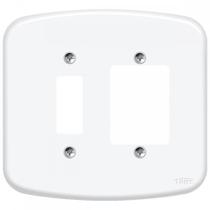 Placa Conjunto Fame Blanc 4X4 F-12 - 1 Interruptor Vertical + 2 Interruptores Horizontais - 945