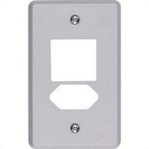 Placa Conjunto Ilumi Cinza 4X2 - 2 Interruptores + I Tomada - 13430 - Kit C/10 Pecas