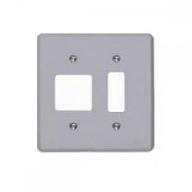 Placa Conjunto Ilumi Cinza 4X4 - 1 Interruptor Vertical + 2 Interruptores Horizontais . / Kit C/ 10 Peças