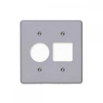 Placa Conjunto Ilumi Cinza 4X4 - 2 Interruptores + 1 Tomada - Kit C/10 Peças