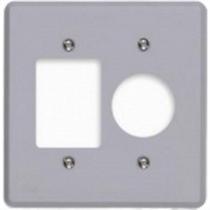 Placa Conjunto Ilumi Cinza 4X4 - 3 Interruptores + 1Tomada Redonda - Kit C/10 Pecas