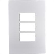 Placa Conjunto Ilumi I9-Inove Branco 4X2 3 Modulos Separados Horizontais Com Suporte - 96100 Placa Conjunto Ilumi I9-Inove Branco 4X2 3 Modulos Separados Horizontais Com Suporte - 96100