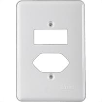 Placa Conjunto Ilumi Stylus Branco 4X2 - 1 Interruptor + 1 Tomada - 20420 Placa Conjunto Ilumi Stylus Branco 4X2 - 1 Interruptor + 1 Tomada - 20420