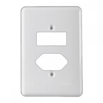 Placa Conjunto Ilumi Stylus Branco 4X2 - 1 Interruptor + 1 Tomada - 20420