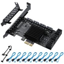Placa controladora YBBOTT PCIe 10 portas SATA 3.0 com 10 cabos Placa controladora YBBOTT PCIe 10 portas SATA 3.0 com 10 cabos