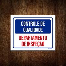 Placa Controle De Qualidade Departamento Inspeção 18x23