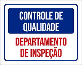 Placa Controle De Qualidade Departamento Inspeção 18X23