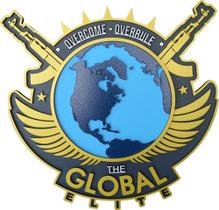 Placa Csgo Global Elite Counter Strike Em Alto Relevo 44cm
