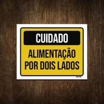 Placa Cuidado Alimentação Por Dois Lados 27X35