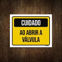 Placa Cuidado Ao Abrir A Válvula 18X23