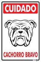 Placa Cuidado Cachorro Bravo PS22 20X30CM Placa Cuidado Cachorro Bravo PS22 20X30CM