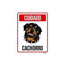 Placa Cuidado Cachorro Rottweiler 2 18X23