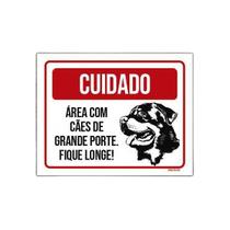 Placa Cuidado Cão Área Cães Grande Porte Fique Longe 27X35